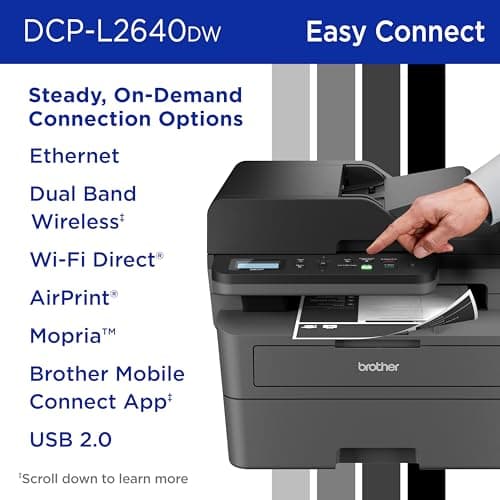 Brother DCP-L2640DW Wireless Compact Monochrome Multi-Function Laser Printer with Copy and Scan, Duplex, Black & White Output | Includes Refresh Subscription Trial(1), (Renewed Premium) 5