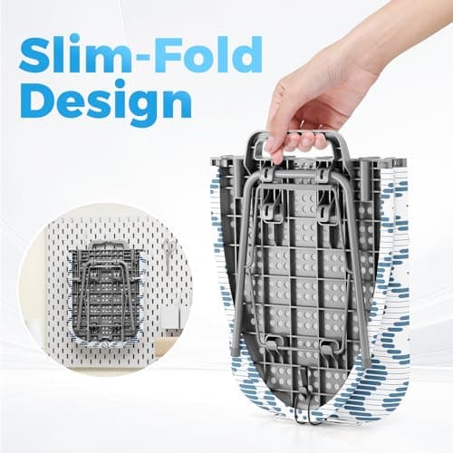 KINGBOARD Tabletop Ironing Board, Small Ironing Boards with Iron Rest, Folding Iron Board, Extra Thick Cover, Portable Tabletop Ironing Board with Non-Slip Feet, 30x12 Blue 5