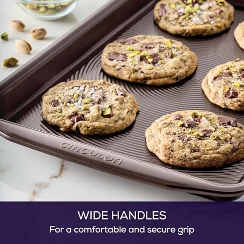 Circulon Nonstick Bakeware Set with Nonstick Cookie Sheets / Baking Sheets - 2 Piece, Chocolate Brown , Set (9" x 13" & 10" x 15") 6