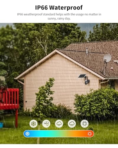 LIWAN 4G LTE Cellular Security Camera Wireless Outdoor, Solar Powered, No WiFi Security Camera, PIR Motion Detection, 2K 360° Color Night Vision, 2 Way Talk, Built-in SIM Card, 1 Pack 6