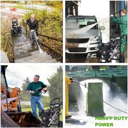 Imdot 4200PSI Gas Pressure Washer, 4.0GPM Heavy Duty Power Washer with 212CC 7.0 HP, 5 Nozzles, 25ft Hose & 0.5Gal Soap Tank,for Cleaning Car Driveways Fence Furniture, EPA/CARB/ETL Compliant (Black) 5