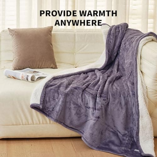 JET'S HOME Heated Blanket 50"x60" - ETL Certified Flannel Electric Blanket Machine Washable Heating Throw with 5 Heating Levels 3 Hours Auto-Off Overheating Protection Gift for Women (Purple) 6