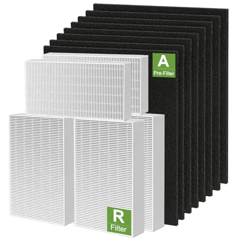 6 Pack HPA300 HEPA Filter Replacement for Honeywell Air Purifiers HPA300 Series, HPA300, HPA304, HPA8350, HPA300VP, HPA3300b, HPA5300, Replace HRF-R3, Pack of 6 HEPA R and 8 Pre filters A HRF-AP1