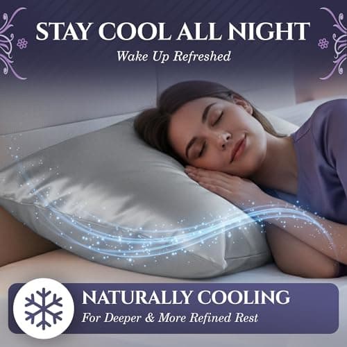 DECOLURE 100% Pure Mulberry Silk Pillow Case Standard Size – Highest Grade 30 Momme 6A+, Luxuriously Soft & Cooling Silk Pillowcase for Hair & Skin, Hypoallergenic, Breathable, Hidden Zipper (Silver) 5