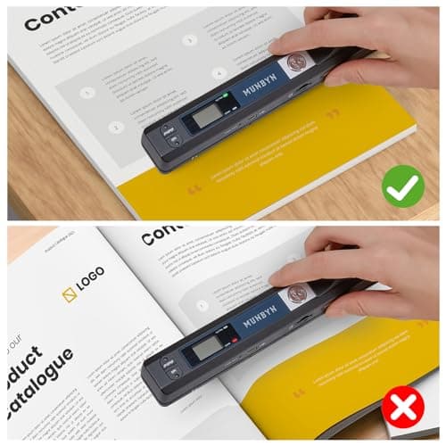 MUNBYN Portable Scanner, 900 DPI Photo Scanner for A4 Documents & Pictures, Wand Reader with 16G SD Card, Flat Scanning, USB Transfer to PC/Laptop, No Driver Required (Black) 6