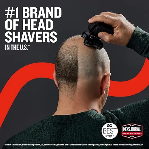 Remington XR7000 Balder Pro Rotary Shaver Rechargeable Waterproof Electric Razor for Men Cordless Lithium Power 5 Dual Track Flexing Heads and Pop-Up Trimmer Black 7