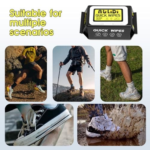 AULIDI 30 Pcs Shoe Wipes Sneaker Wipes Quick Shoe Cleaning Wipes Disposable Travel Portable White Shoe Sneaker Cleaner Kit Removes Dirt, Stains, Dust, etc 7