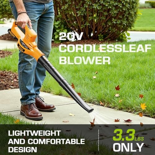20V Cordless Leaf Blower 150MPH Handheld Electric Blower with Battery & Charger Variable Speed Battery Powered Blowers for Lawn Care Yard Patio Dust Remove, Lightweight & Portable Mini Leaf Blower 7