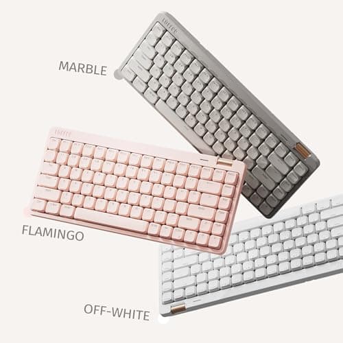 Flow Lite 100 Keys Low Profile Mechanical Keyboard, Swappable Rechargeable Wireless Keyboard with 2.4G Receiver, Bluetooth and Wired Connection for Windows, Mac/ Specter Linear Switches (Marble) 9