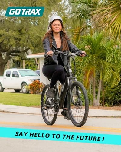 Gotrax 26" Electric Bike, Max Range 30Miles(Pedal-assist1) & 15.5/20Mph Power by 250/350W, 3 Riding Modes & Adjustable Seat, 7-Speed & Front Shock Absorber, Commuter Electric Bicycle for Adults, Black 8