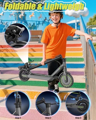 MAXSHOT Electric Scooter Adults & Big Kids, 350W Powerful Motor, Top Speed 16/19MPH, 12/16/19/21Miles Range, 8.5" Solid Tires Folding Commuter Escooter with Dual Suspension for Commuting, APP Control 7