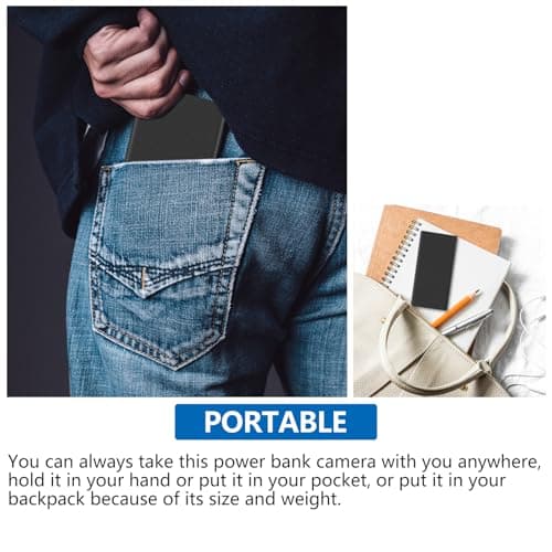 TONGCAM Hidden Camera Charger, 1080P Video Recording Cam with Power Bank, 10,000mAh Battery, Portable Security Camera with Night Vision, Motion Detection, No WiFi, Black 5