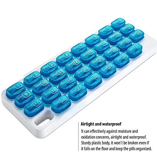 Deke Home - Pill Holder, 31 Daily Compartments Pill Dispenser, Cute Pill Organizer for Medication Management, Travel-Friendly and Durable Design, Ideal for Vitamins, Supplements, and Pills 5