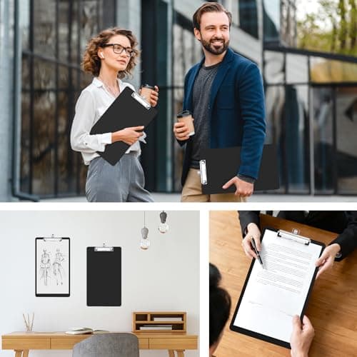 Zoenley Legal Size Clipboard with Pen Holder, Black 8.5 x 14 Plastic Clip Board for Lawyer, Nurse, Business, Size 9 x 15, with Low Profile Clip, Office & School Supplies 5