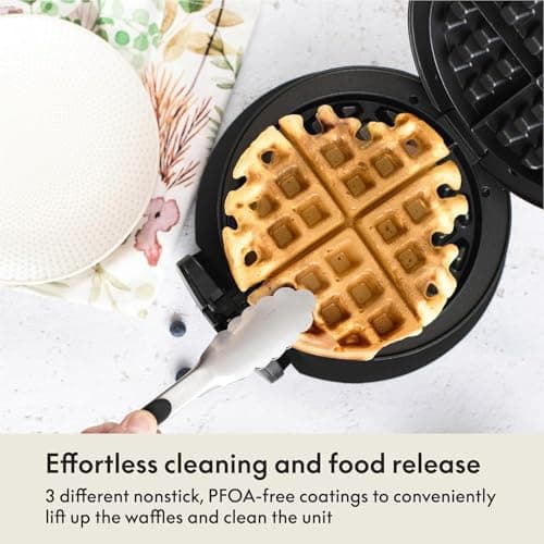 bella Classic Rotating Belgian Waffle Maker with Nonstick Plates, Removable Drip Tray, Adjustable Browning Control and Cool Touch Handles, Black 5