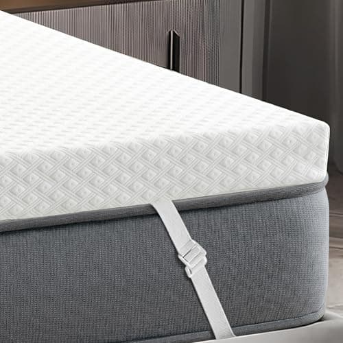 BEDHOURS 3 Inch Gel Memory Foam Mattress Topper King Size, Ventilated Mattress Pad for Pressure Relief, Cooling Soft Bed Topper with Removable Cover (White, King)