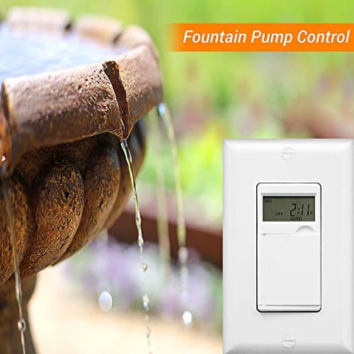 ENERLITES - HET01-C-W Programmable Digital Timer Switch for Lights, Fans, Motors, 7-Day18 ON/OFF Timer Settings, Single Pole, Neutral Wire Required, UL Listed, HET01-C, White 8