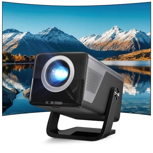 [4K Support/2000 ANSI/AI Visual Calibration] X7 Native 1080P Smart Projector with Android 14 OS,Compatible with Netflix YouTube,AI Auto Focus&Keystone,WiFi,Bluetooth,200" Display Black&Slate Gray