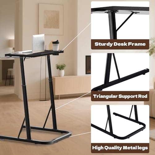 HOMELYM Treadmill Desk Small Adjustable Height Standing Desk for Walking Pad, Trainer Stand Table for Indoor Bike, 32/47 Inch Portable Bar for Treadmill Walking Pad Spin Bike Exercise Equipment 7