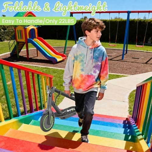 WERHY Foldable Electric Scooter, 350W Motor, Max 12Miles Long Range, 19 MPH Max Speed, 8.5" Solid Tire, Lightweight Foldable E-Scooter with Dual Braking, Digital Display, Cruise Control 7