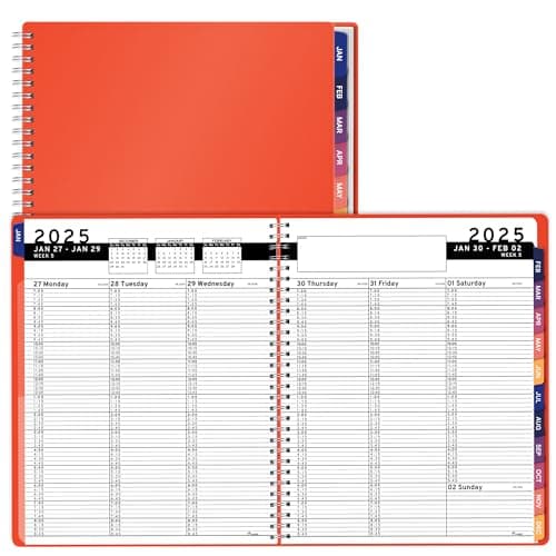 2025 Appointment Book & Planner- Ensight 8.5 x 11 inches, Large Tabbed Daily Hourly Weekly Planner, Calendar & Schedule Book 15-Minute time Slots, Business & Personal Planner Jan 2025- Dec 2025- Peach