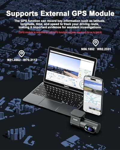 Avylet Dash Cam Front and Rear, 4K/1080P Built-in 5G WiFi APP Dash Camera for Cars, External GPS Module, 1.5” IPS Screen, Dual Dash Cam with Night Vision, 24H Parking Mode, 170° Wide Angle, G-Sensor 8