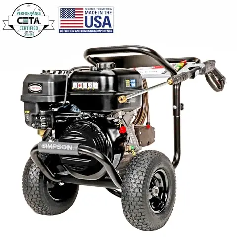 Simpson 4400 PSI Gas Pressure Washer, 4.0 GPM Commercial Power Washer, Cold Water, 50' Hose, PowerShot, 49-State Compliant (PS60843) - Black 9