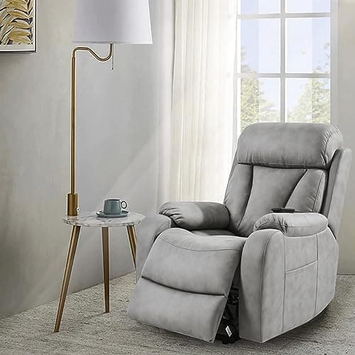 cinkehome Small Power Lift Recliner for Elderly, Lift Chair Recliners, Electric Recliner Chairs for Seniors, Remote Control, Adjustable, Side Pocket (Light Grey) 6