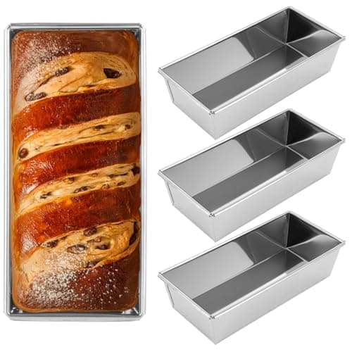 EATHEATY 4 Pack Bread Loaf Pan, Stainless Steel Loaf Pans Bread Pan for Baking Bread, Baking Loaf Pans for Homemade Banana Bread, Bread, Meatloaf, Cake, Brownies