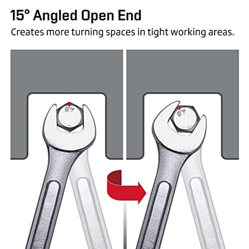19-Piece Complete Metric Combination Wrench Set in Roll-up Pouch, No Skipped Metric Sizes 6mm - 24mm | Best Value Wrench Set, Ideal for General Household, Garage, Workshop, Auto Repairs, Emergency 6