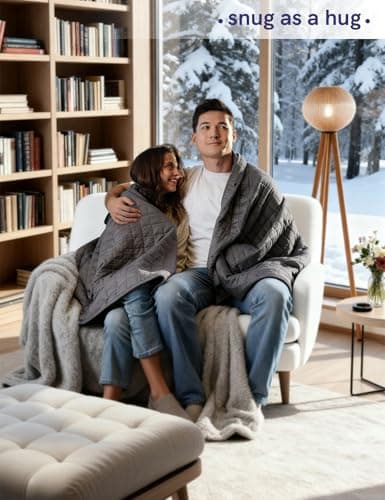 YnM Weighted Blanket, Heavy 100 Percent Oeko-Tex Certified Material with Premium Glass Beads (Dark Grey, 60''x80'' 20lbs), Suit for One Person(~190lb) Use on Queen/King Bed 2