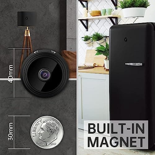 Yserrunio WiFi Mini Nanny Cam Wireless Camera for Home Office Security, Pet Dog Indoor Outdoor Baby, Secret House Camera with Motion Detection Night Vision 7