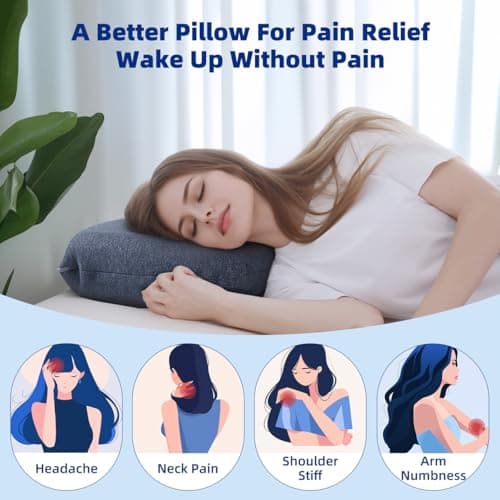 LOFE Adjustable Memory Foam Pillow - 4 Heights from 1.2 to 4.8in, Cervical Pillow for Neck Pain Relief, CertiPUR-US Neck Support Pillow for Side Sleepers, Thin Pillow for Back/Stomach Sleepers 5