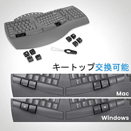 Perixx Periboard-612B Wireless Ergonomic Split Keyboard with Dual Mode 2.4G and Bluetooth Feature, Compatible with Windows 10 and Mac OS X System, Black, US English Layout 8