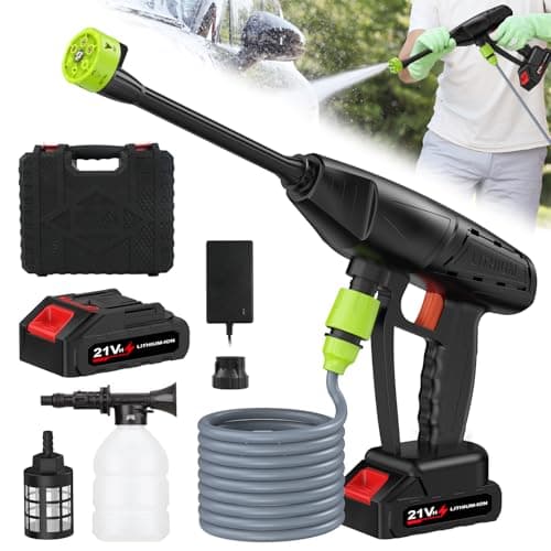 Cordless Pressure Washer,Cordless Power Washer Battery Powered,21VH Battery Pressure Washer for Car and Courtyards(Attention:The Factory Inspection Will Be Left a Little Water,Does not Affect The Use)