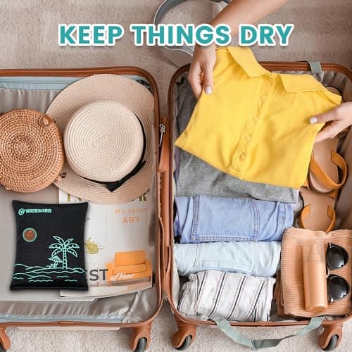 Wisesorb 500g x 2pcs Rechargeable Desiccant Packs, Reusable Car Dehumidifier, Microwave Reactivated Silica Gel Packets Moisture Absorber with Color Indicating for Safe Closet Basement Garage 6