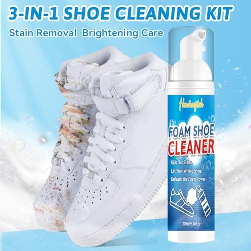 HORSEFISH TOOL Shoe Cleaning Kit, 6.76 Oz White Shoe Cleaner with Brush and Towel, Shoe Cleaner Kit Removes Dirt and Stain, Sneaker Cleaning kit for Suede, Leather, Knit, Boots, Canvas, Fabric 8