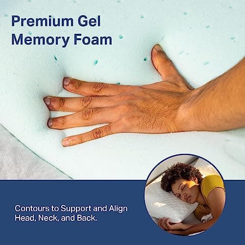 SLEEP IS THE FOUNDATION Gel Memory Foam Pillow for Sleeping - Adjustable & Cooling Pillow for Side Sleepers and All Sleeping Positions - Queen Size Pillow 5