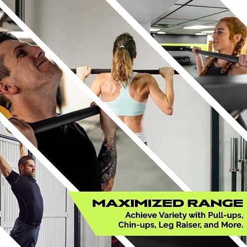 Rage Fitness Heavy-Duty Wall Mounted Pull Up Bar - 500 lbs Weight Capacity | Maintain Upper Body Strength & Core Stability | Space Efficient Steel Chin Up Black Bar for Home & Gym Versatile Workouts 6