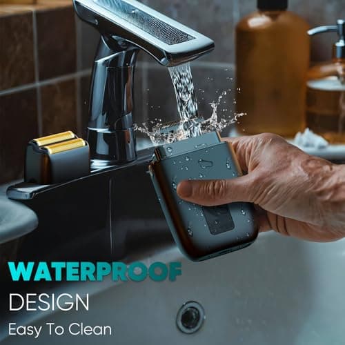 Electric Razor for Men Face, Electric Shavers for Men, Cordless Portable Rechargeable Waterproof Foil Shavers with LED Display, Three Speeds, Travel Lock for Face and Beard Trimmer (Black) 7