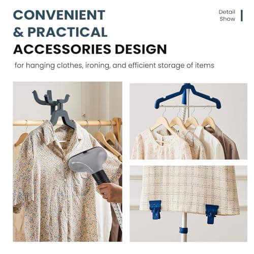 DUMOS Garment Steamer for Clothes Standing, 1500W Efficient Clothes Steamer Standing, 1.7L Water Tank for 55 Min Continuous Steaming with Wheels, Professional Fast Heating Wrinkle Remover 9