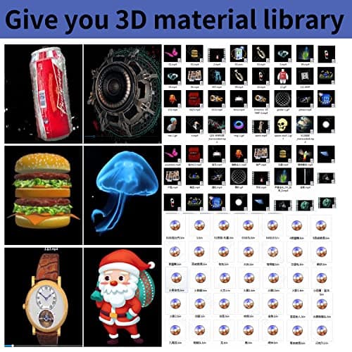 3Dhologramfan, 52cm 3Dhologramfan Projector HD LED Holographic Christmas Tree Advertising Display with Remote Bluetooth WiFi,1500 Video Library for Business,Bar,Halloween Missyou 20.5 Inch 9