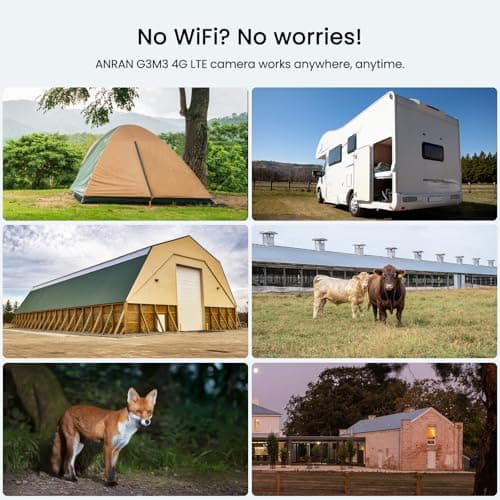 ANRAN 4G LTE Cellular Solar Security Camera Wireless Outdoor, 2K No WiFi Solar Powered Security Camera, 2 Way Audio, Smart Motion Detection, Color Night Vision, IP66, White (32GB & SIM Card Included) 7