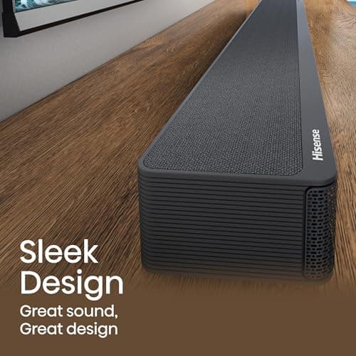 Hisense AX5125H 5.1.2Ch Sound Bar with Wireless Subwoofer, 500W, Dolby Atmos, Bluetooth 5.3, EzPlay, 4K HDMI Pass Through, Roku TV Ready, DTS:X, HDMI/AUX/ARC/Optical/USB, 7 EQ Modes 12