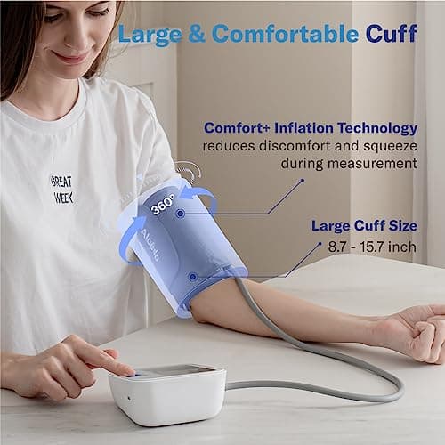 Alcedo Blood Pressure Monitor for Home Use, Automatic Digital BP Machine with Large Cuff for Upper Arm, LCD Screen, 2x120 Memory, Talking Function 6