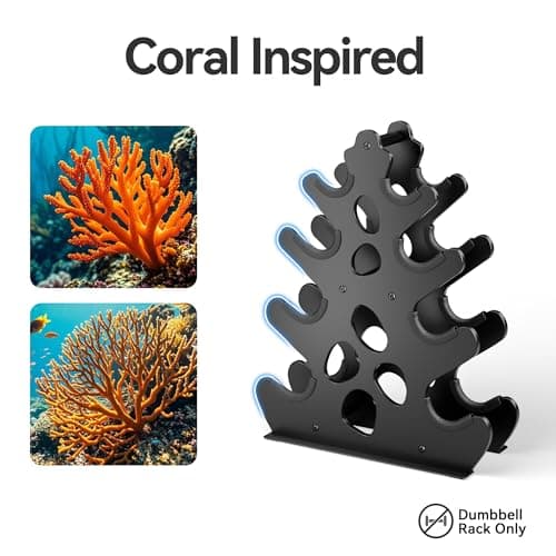 Dumbbell Rack Stand, (Dumbbells Not Included) with Protective Edge Rubber Covers for Home Gym, Compact A-Frame Design Weight Rack with Handle 7