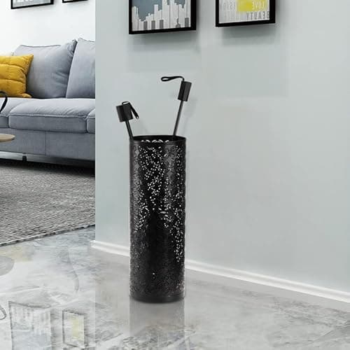 Hacaroa Metal Round Umbrella Stand Rack, Free Standing Umbrella Holder Bin, Canes Walking Sticks Holder for Entryway, Home, Office, Black 5