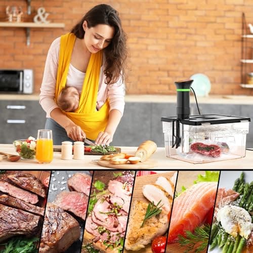 Sous Vide Machines, Sous Vide Cooker, 1000 Watts Immersion Circulators with Recipe, Accurate Temperature and Time Control 7