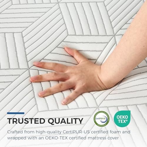 FATHOM Firm Queen Mattress 10 Inch Memory Foam Mattress Queen Size Bed in a Box for Back Pain Relief and Cool Sleep with Gel Foam and Removeable Fiberglass Free Cover, CertiPUR-US Certified 5