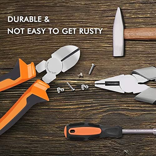 BOENFU Wire Cutter for Artificial Flowers and Crafts, 6 inch Side Cutters Chicken Wire Cutters Heavy Duty Diagonal Cutting Pliers Wire Clippers, Orange 5